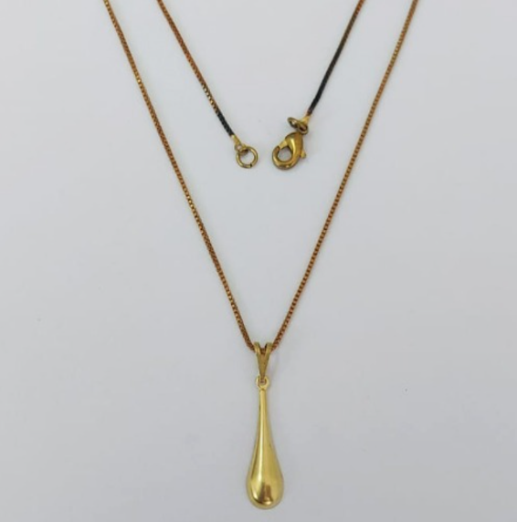 GARGANTILHA NO BRUTO PRONTO PARA O BANHO(E2175)- COM CORRENTE VENEZIANA DE 45CM COM FECHO LAGOSTA (Pingo DE 23MM )/ PESO 2.2GR - BRU0003527