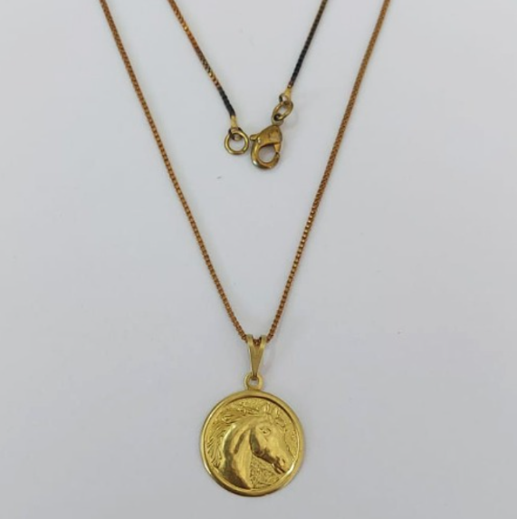 GARGANTILHA NO BRUTO PRONTO PARA O BANHO(3.2304A1)- COM CORRENTE VENEZIANA DE 45CM COM FECHO LAGOSTA ()/ PESO 2.9GR - BRU0003528