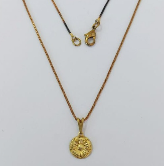 GARGANTILHA NO BRUTO PRONTO PARA O BANHO(5489)- COM CORRENTE VENEZIANA DE 45CM COM FECHO LAGOSTA (Redondo 10mm C/ Flor)/ PESO 1.9GR - BRU0003546