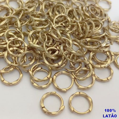 BRINCO NO BRUTO PRONTO PARA O BANHO - (CX143) BRINCO ARGOLINHA DE PRESSÃO - TAMANHO: 9MM - PESO TOTAL 0,7GR - BRU0003553