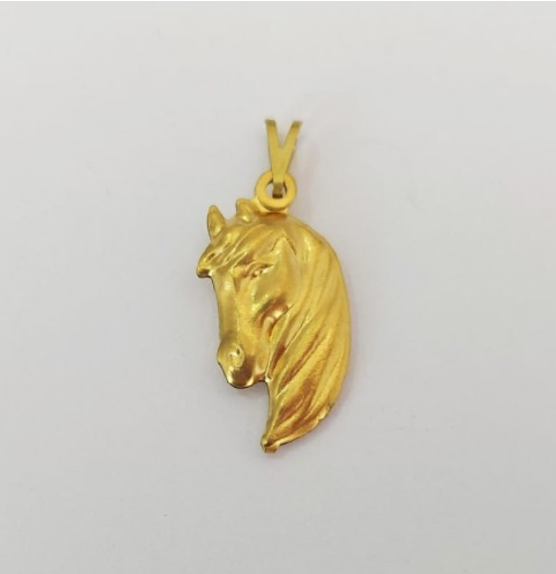 PINGENTE NO BRUTO PRONTO PARA O BANHO COM CONTRA ARGOLA(E1116)COMPOSIÇÃO 100% LATÃO (Cabeça de cavalo dupla 24MM )PESO 1.2GR - BRU0003556