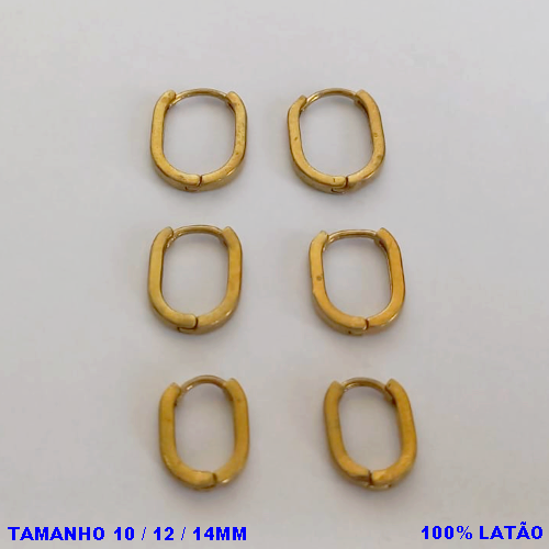 BRINCO NO BRUTO PRONTO PARA O BANHO(CX145) VENDAS POR TRIO(3 PAR)TAMANHOS TRIO NOS TAMANHOS 14/12/10MM - PESO TOTAL 3.8 - BRU0003566