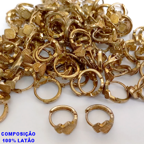 BRINCO NO BRUTO PRONTO BANHO(CX145) - BRINCO - ARGOLINHA DE PRESSÃO (TRANQUETA) TAMANHO 13MM - COMPOSIÇÃO: 100% LATÃO - PESO TOTAL 2,1GR - BRU3570