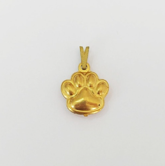 PINGENTE NO BRUTO PRONTO PARA O BANHO COM CONTRA ARGOLA COMPOSIÇÃO 100% LATÃO ( E1167) ( Pata de bichinho dupla 17mm ) PESO 0,9GR - BRU0003581