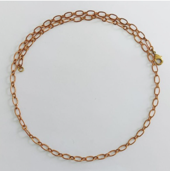 CORRENTE NO BRUTO PRONTO PARA O BANHO(CX145)/TAMANHO "50CM" - (100% latão ) MODELO 1X1 LARGURA 3MM / PESO 6.4GR -BRU0003595