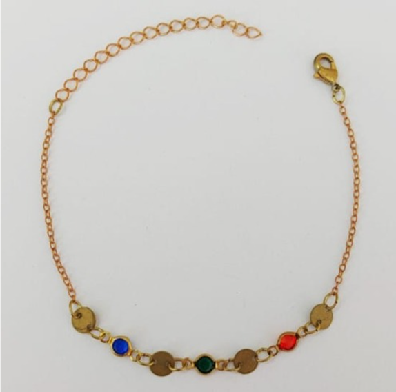 PULSEIRA NO BRUTO PRONTA PARA O BANHO - (CX145)PULSEIRA SIMPLES E DELICADA - TAMANHO 18CM - PESO TOTAL 1.9GR- BRU0003610