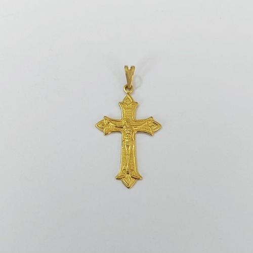 PINGENTE NO BRUTO PRONTO PARA O BANHO(04) - PINGENTE CRUZ COM JESUS 20X33MM PESO 7,1GR - BRU0003628