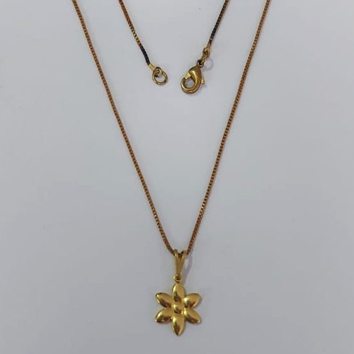 GARGANTILHA NO BRUTO PRONTO PARA O BANHO(59) - COM CORRENTE VENEZIANA DE 45CM - PINGENTE MARGARIDA DUPLA 13MM PESO: 2,9GR - BRU0003692