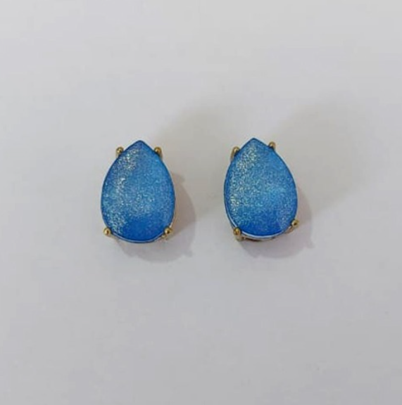 BRINCO NO BRUTO PRONTO PARA O BANHO / BASE EM ALTA FUSÃO 10X14MM COM PEDRA EM RESINA / PESO 2,7GR - BRU0003724