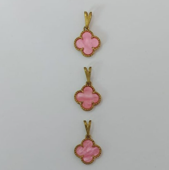 PINGENTE NO BRUTO PRONTO PARA O BANHO - KIT COM 3 PINGENTES DE VAN CLEEF 10X10MM - PESO TOTAL 2,5GR - BRU3778