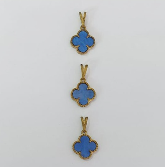 PINGENTE NO BRUTO PRONTO PARA O BANHO - KIT COM 3 PINGENTES DE VAN CLEEF 10X10MM - PESO TOTAL 2,5GR - BRU3779