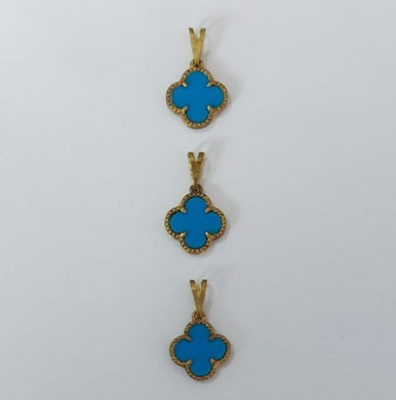 PINGENTE NO BRUTO PRONTO PARA O BANHO - KIT COM 3 PINGENTES DE VAN CLEEF 10X10MM - PESO TOTAL 2,5GR - BRU3781