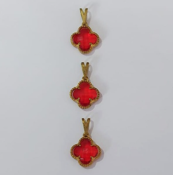 PINGENTE NO BRUTO PRONTO PARA O BANHO - KIT COM 3 PINGENTES DE VAN CLEEF 10X10MM - PESO TOTAL 2,5GR - BRU3783