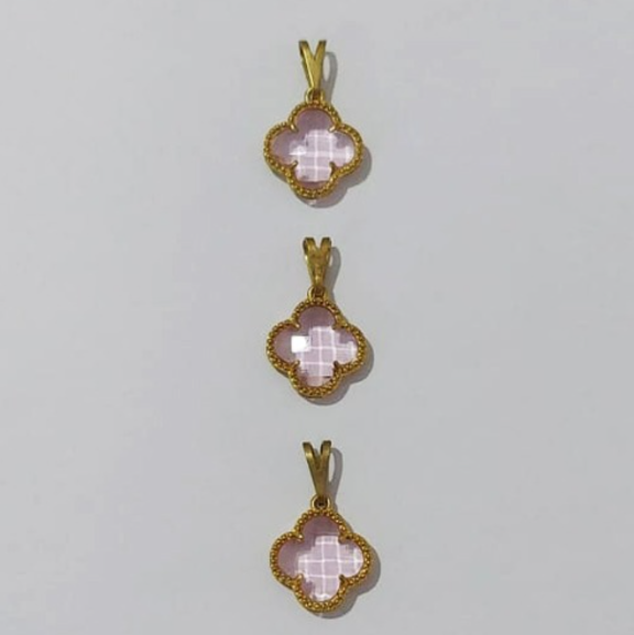 PINGENTE NO BRUTO PRONTO PARA O BANHO - KIT COM 3 PINGENTES DE VAN CLEEF 10X10MM - PESO TOTAL 2,5GR - BRU3787