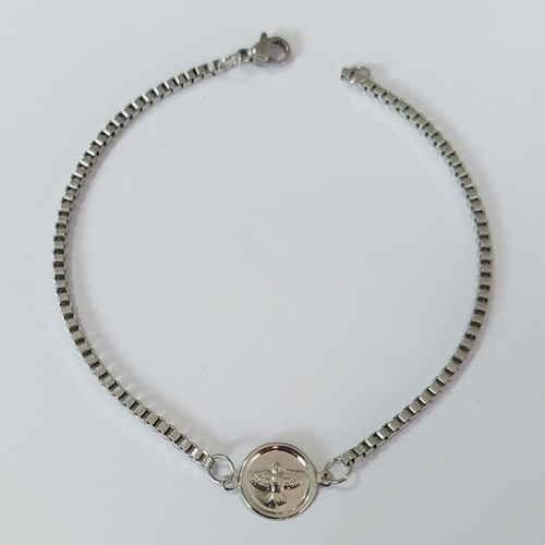 PULSEIRA EM AÇO INOXIDÁVEL(CX147) - (ACO1035) - PULSEIRA ESPÍRITO SANTO 11MM TAMANHO 18CM - FECHO LAGOSTA - COMPOSIÇÃO: AÇO INOXIDÁVEL - AÇO2344