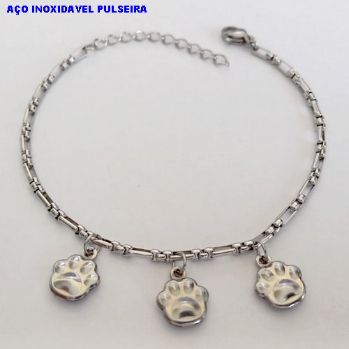 PULSEIRA EM AÇO INOXIDAVEL()(BCOL058)LARGURA 2,5MM (TAMANHO 18CM + EXTENSSOR - COM FECHO LAGOSTA AÇO0152