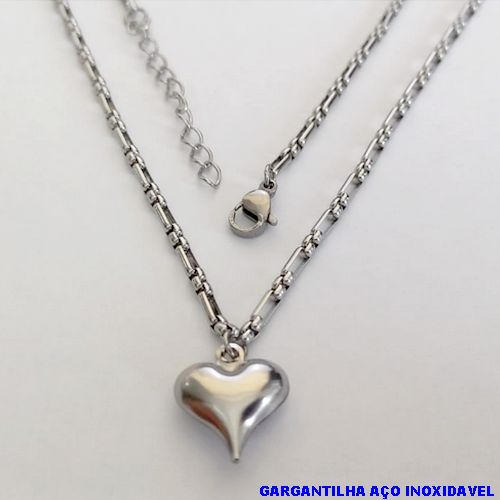 GARGANTILHA EM AÇO INOXIDAVEL()(BCOL058)LARGURA 2,5MM (TAMANHO 50CM + EXTENSSOR ) COM FECHO LAGOSTA AÇO0161