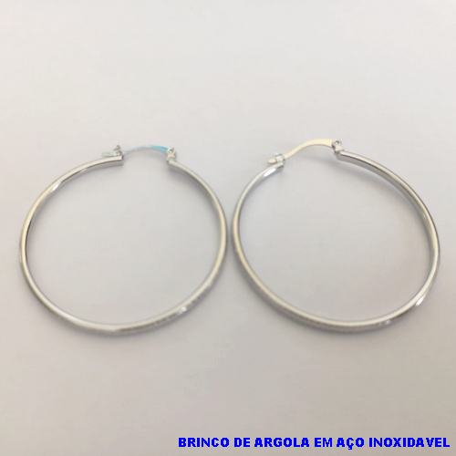BRINCO DE ARGOLA EM AÇO INOXIDAVEL LARGURA 2MM - TAMANHO 3,5CM(CX148)(AÇLI0192) AÇO0173