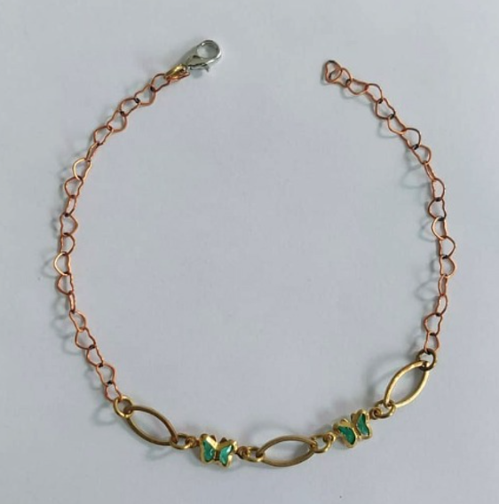 PULSEIRA NO BRUTO PRONTO PARA O BANHO LATÃO - (CX.149) PULSEIRA SIMPLES E DELICADA TAMANHO 18CM - PESO TOTAL 1.8GR BRU23949