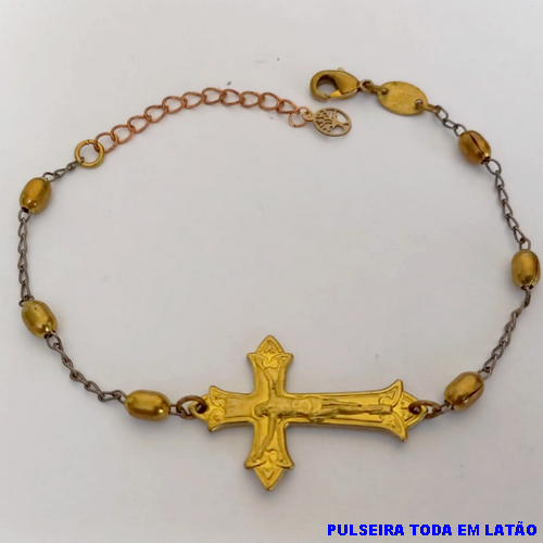 PULSEIRA NO BRUTO PRONTO PARA O BANHO LATÃO - (CX.149) PULSEIRA 1OO% LATÃO TAMANHO 17CM+EXTENSOR - PESO TOTAL 7.7GR BRU23950