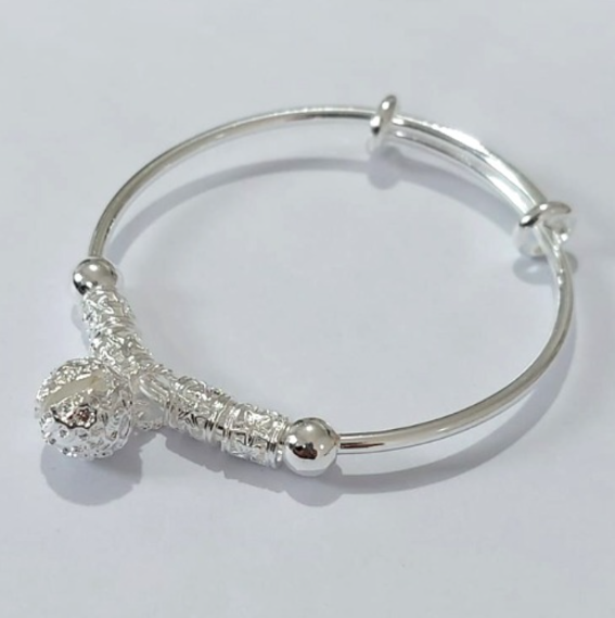 PULSEIRA (BRASELETE ) FOLHEADO A PRATA 50 MILESIMO(CX150) COM VERNIZ DIAMONT) TAMANHO AJUSTAVEL 6CM - PRATA1458