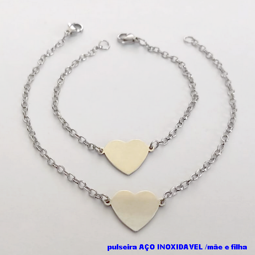CONJUNTO DE PULSEIRAS EM AÇO INOXIDAVEL(CX150) TAMANHO 19CM / 15CM *( KIT PULSEIRA MÃE E FILHA)*- AÇO0216