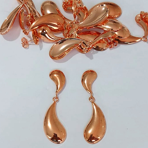 BRINCO NO BRUTO PRONTO BANHO (CX.150) BRINCO DE PINO COM GOTAS - TAMANHO 47MM - PESO TOTAL 3,6GR - BRU23968