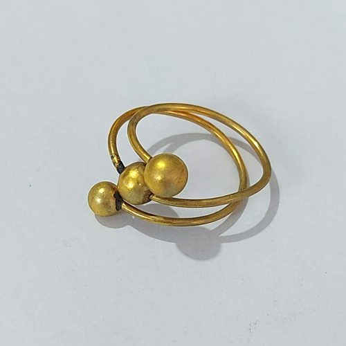 ANEL NO BRUTO PRONTO PARA O BANHO - ANEL DUPLO COM ESFERAS - PESO MÉDIO 1.7GR - COMPOSIÇÃO: LATÃO - ANEL000511