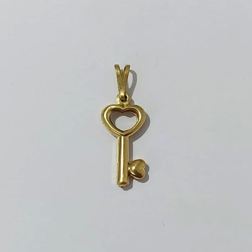 PINGENTE NO BRUTO PRONTO PARA O BANHO - PINGENTE CHAVE DUPLA (1871)- TAMANHO: 18MM - PESO: 0,6GR - BRU23996