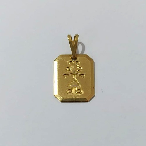 PINGENTE NO BRUTO PRONTO PARA O BANHO - PINGENTE PLACA CHANFRADA MENIA (4830)- TAMANHO: 15MM - PESO: 2,7GR - BRU24011