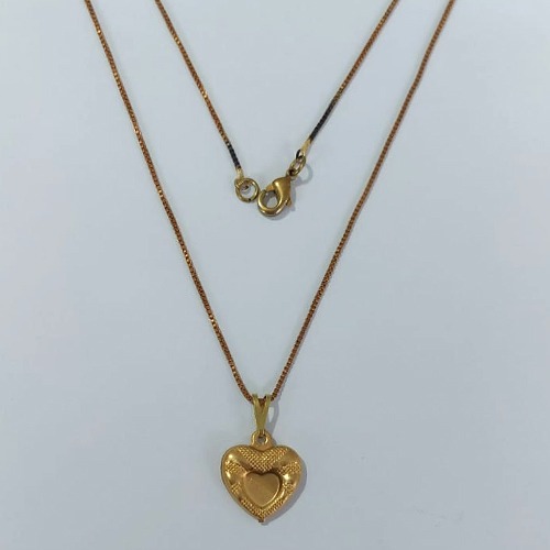 GARGANTILHA NO BRUTO PRONTA PARA O BANHO - (E1593) GARGANTILHA COM CORRENTE VENEZIANA 45CM E PINGENTE CORAÇÃO DUPLO 13MM - PESO: 2,7GR - COMPOSIÇÃO: 100% LATÃO - BRU24016