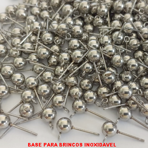 ACESSÓRIO DE AÇO INOXIDÁVEL - BASE PARA BRINCO COM TARRAXA 5MM (VENDIDA POR PAR) - COMPOSIÇÃO 100% AÇO INOXIDAVEL(POTE) - AÇO0100
