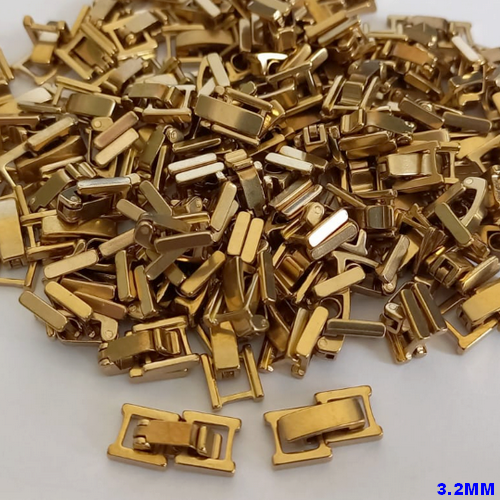 ACESSORIOS NO BRUTO PRONTO PARA O BANHO (CX151) (VENDA POR UNIDADE) - FECHO PARA PULSEIRA/CORRENTE DE "3.2MM" - COMPOSIÇÃO 100% LATÃO - BRU0001424