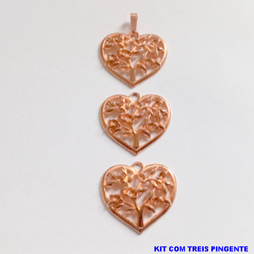 PINGENTE NO BRUTO PRONTO PARA O BANHO - KIT COM 3 PINGENTES TAMANHO 2,5CM / com contra argola- PESO TOTAL 3.5GR(cada pingente) - BRU24205