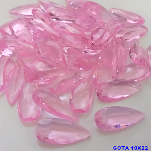 ACESSORIO NO BRUTO PRONTO PARA O BANHO -(CX143) PEDRA DE ZIRCONIA TAMANHO 10X22MM - COMPOSIÇÃO 100% VIDRO - BRU24240