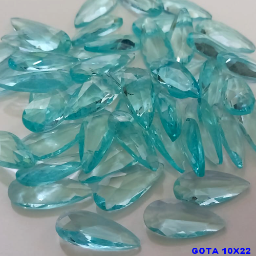 ACESSORIO NO BRUTO PRONTO PARA O BANHO -(CX143) PEDRA DE ZIRCONIA TAMANHO 10X22MM - COMPOSIÇÃO 100% VIDRO - BRU24241