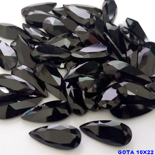 ACESSORIO NO BRUTO PRONTO PARA O BANHO -(CX143) PEDRA DE ZIRCONIA TAMANHO 10X22MM - COMPOSIÇÃO 100% VIDRO - BRU24242