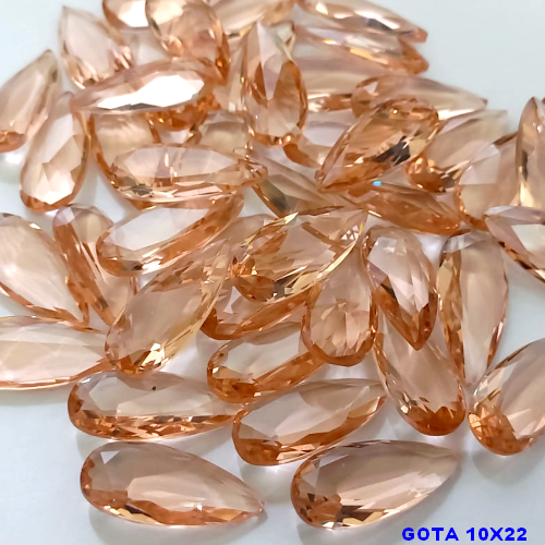 ACESSORIO NO BRUTO PRONTO PARA O BANHO -(CX143) PEDRA DE ZIRCONIA TAMANHO 10X22MM - COMPOSIÇÃO 100% VIDRO - BRU24246