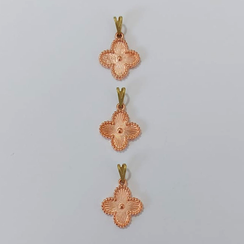 PINGENTE NO BRUTO PRONTO PARA O BANHO - KIT COM 3 PINGENTES TIPO VAN CLEEF 15MM - PESO TOTAL 4GR - BRU24329