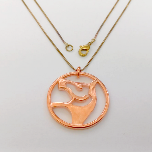 GARGANTILHA NO BRUTO PRONTO PARA O BANHO(CX153)COM CORRENTE VENEZIANA DE 45CM - (CRIS) PINGENTE CAVALO DETALHE VAZADO 3CM - PESO TOTAL 4,1GR - BRU24336