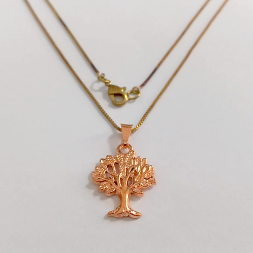 GARGANTILHA NO BRUTO PRONTO PARA O BANHO (COM CORRENTE VENEZIANA DE45CM / PINGENTE DE 12MM ARVORE DA VIDA - PESO TOTAL 3.1GR - BRU24361