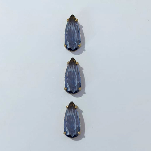 PINGENTE NO BRUTO PRONTO PARA O BANHO - KIT COM 3 PINGENTES COM BASES EM ALTA FUSÃO COM ZIRCÔNIA LILÁS 10X22MM - PESO TOTAL: 7,6GR - BRU24505