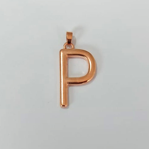 PINGENTE NO BRUTO PRONTO PARA O BANHO - (CRIS) . (CX.155) PINGENTE LETRA " P " 25MM - PESO 2,4GR - BRU24527