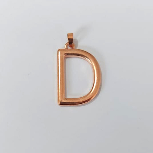 PINGENTE NO BRUTO PRONTO PARA O BANHO - PINGENTE LETRA " D " 25MM - PESO 3,1GR - BRU24531