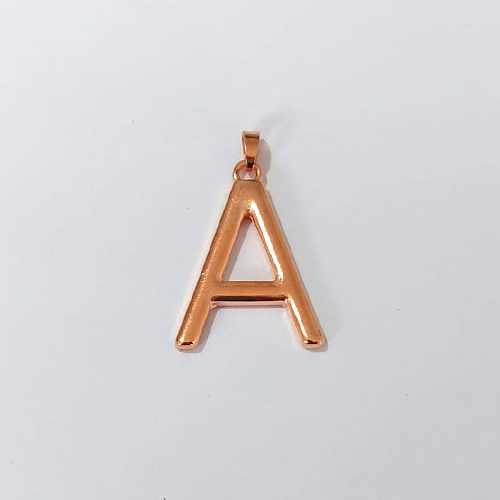 PINGENTE NO BRUTO PRONTO PARA O BANHO - PINGENTE LETRA " A " 25MM - PESO 2,7GR - BRU24533