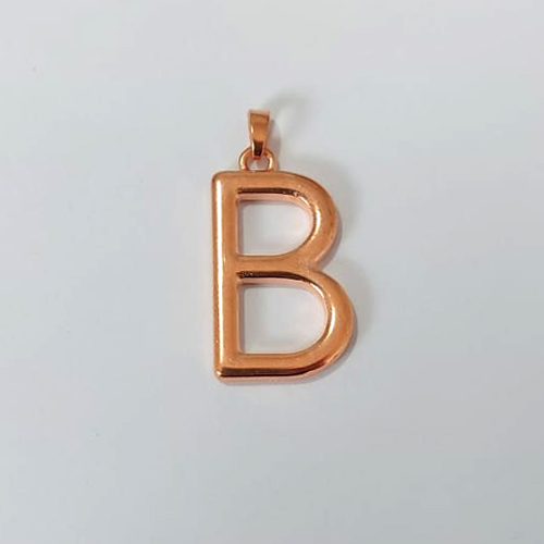 PINGENTE NO BRUTO PRONTO PARA O BANHO - PINGENTE LETRA " B " 25MM - PESO 3,2GR - BRU24534