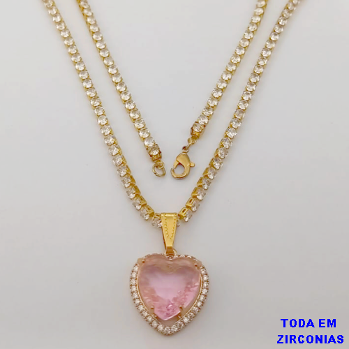 SHOCKER NO BRUTO PRONTO PARA O BANHO (COM PINGENTE TODO CRAVEJADO )(PINGENTE 15X15MM)- TAMANHO 40CM+EXTENSOR - LARGURA 3MM - 60% LATÃO 40% ZIRCONIA (peso total 10.5gr)- BRU24383