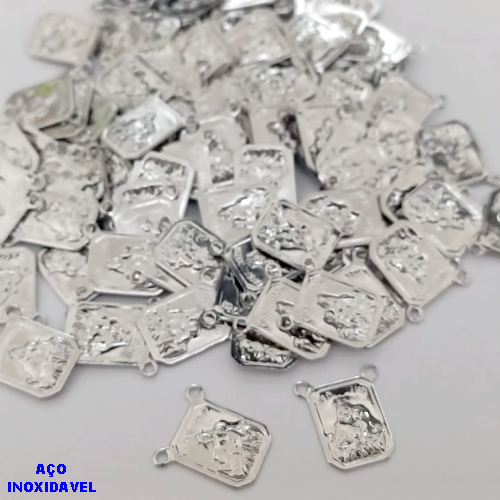 ACESSORIO NO AÇO INOXIDAVEL(i-0921)- ACESSORIO PARA ESCAPULARIO(CX155)( VENDA POR UNIDADE) -Escapulário pequeno. N.S Carmo 12 x 9MM - AÇO0321