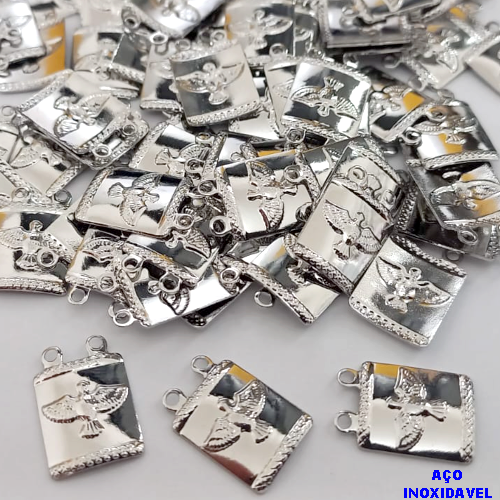 ACESSORIO NO AÇO INOXIDAVEL(i-0913)- ACESSORIO PARA ESCAPULARIO(CX155)( VENDA POR UNIDADE) - Escapulário pequeno 9 x 11 mm - Espírito Santo- AÇO0326