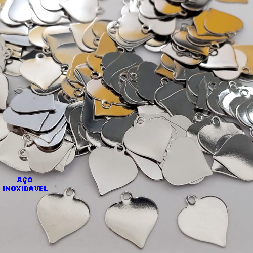 ACESSORIO NO AÇO INOXIDAVEL PARA GRAVAÇÃO ( i-1291)- ACESSORIO (CX155)( VENDA POR UNIDADE) -Coração cheio reto 1,2mm- AÇO0333